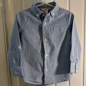 Healthtex Blue and White Striped Kids Button Down Shirt
